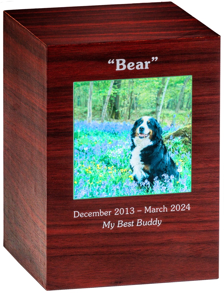 Large Dark Brown Pet Fiberboard Urn