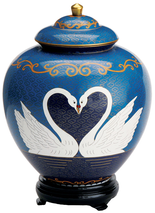 Swan Lake Cloisonné Companion Urn