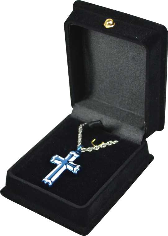White and Blue Cross Pendant