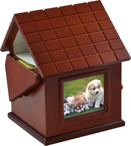[710 DH] Small Dog House Wood Pet Urn